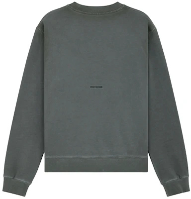 WE11DONE Embroidered Logo Washed Vintage Sweatshirt Unisex Charcoal Grey. WD-TS2-24-721-U-CH Lookbook WE11DONE Embroidered Logo Washed Vintage Sweatshirt Unisex Charcoal Grey. WD-TS2-24-721-U-CH