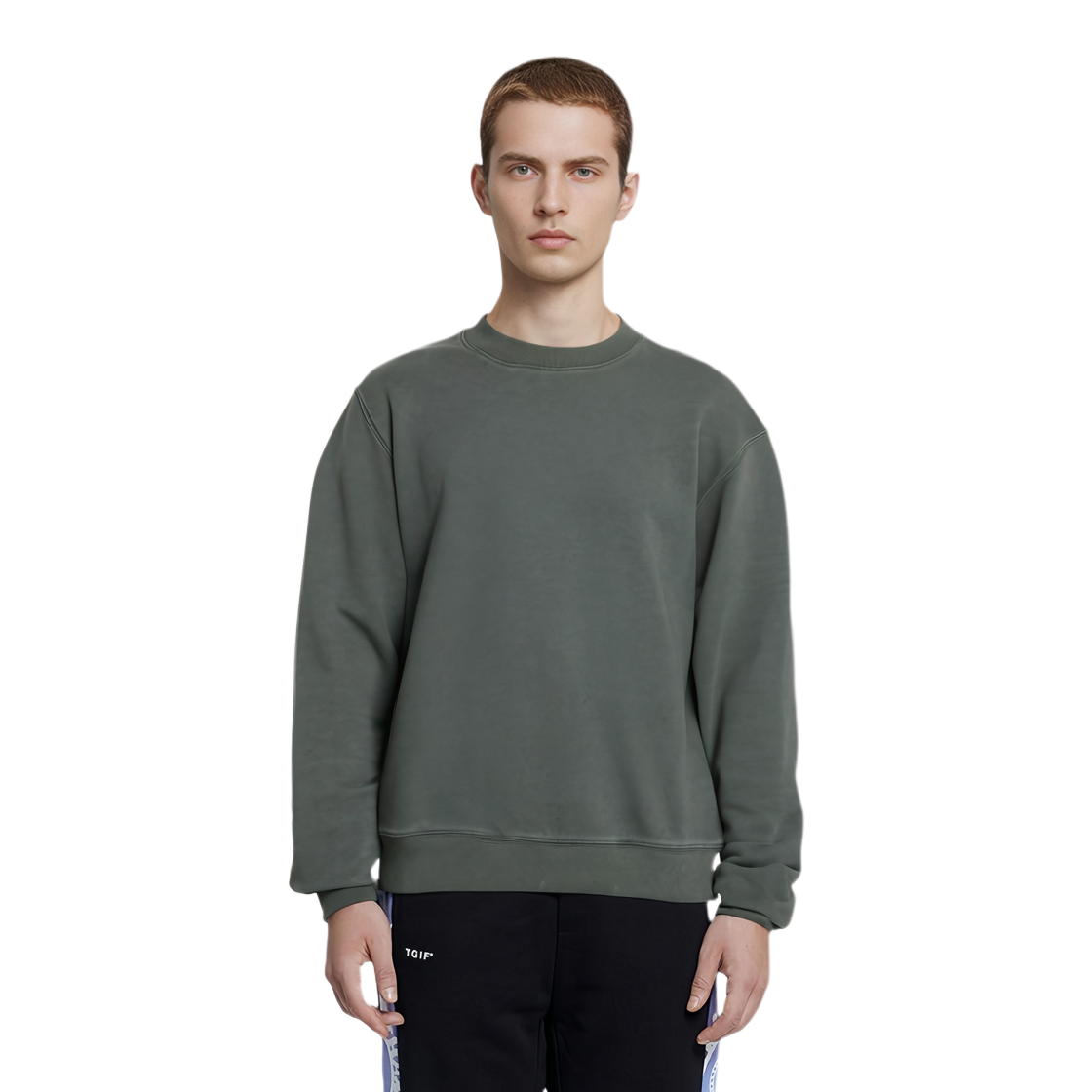 WE11DONE Embroidered Logo Washed Vintage Sweatshirt Unisex Charcoal Grey. WD-TS2-24-721-U-CH 圖 4