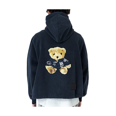 WE11DONE Embroidered Teddy Cartoon Unisex Sweatshirt Navy Blue WD-TH9-20-124-U-NV