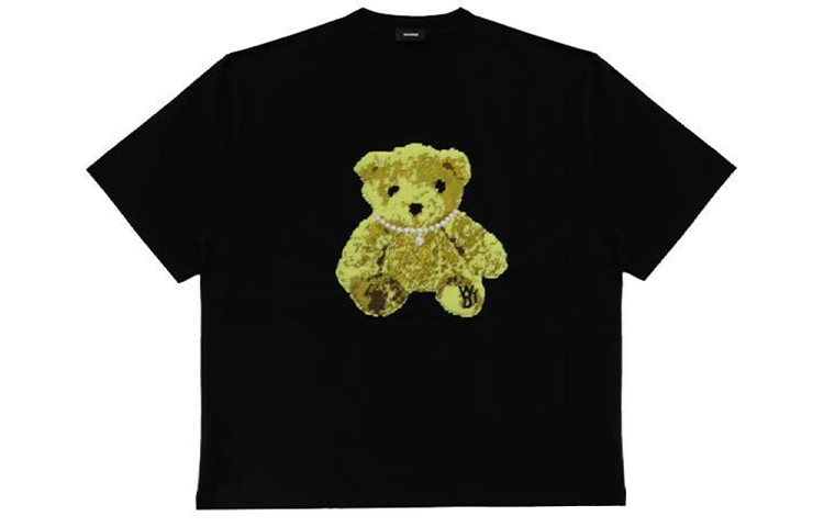 WE11DONE Embroidered Teddy Oversized Unisex Black T-Shirt. WD-TT9-20-122-U-BK 圖 2