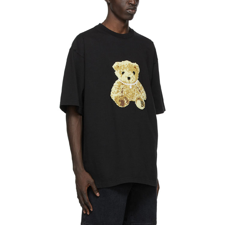 WE11DONE Embroidered Teddy Oversized Unisex Black T-Shirt. WD-TT9-20-122-U-BK 圖 5