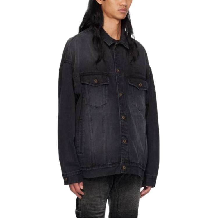 WE11DONE Faded Effect Oversized Denim Jacket Unisex Black WD-DJ2-24-353-U-BK 圖 4