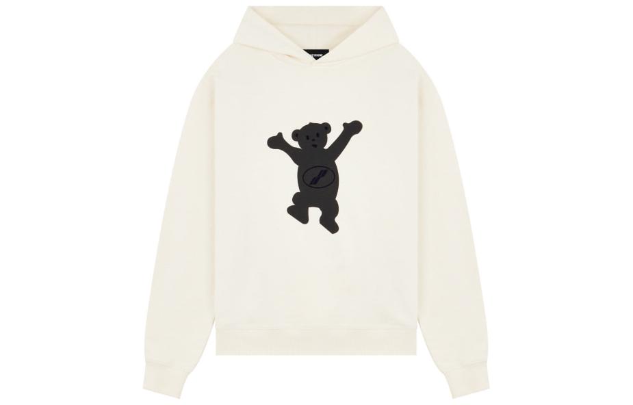 WE11DONE FFW22 Teddy Bear Graphic Hoodie Unisex White Pullover Long Sleeve. WD-TH3-22-723-U-IV 圖 2