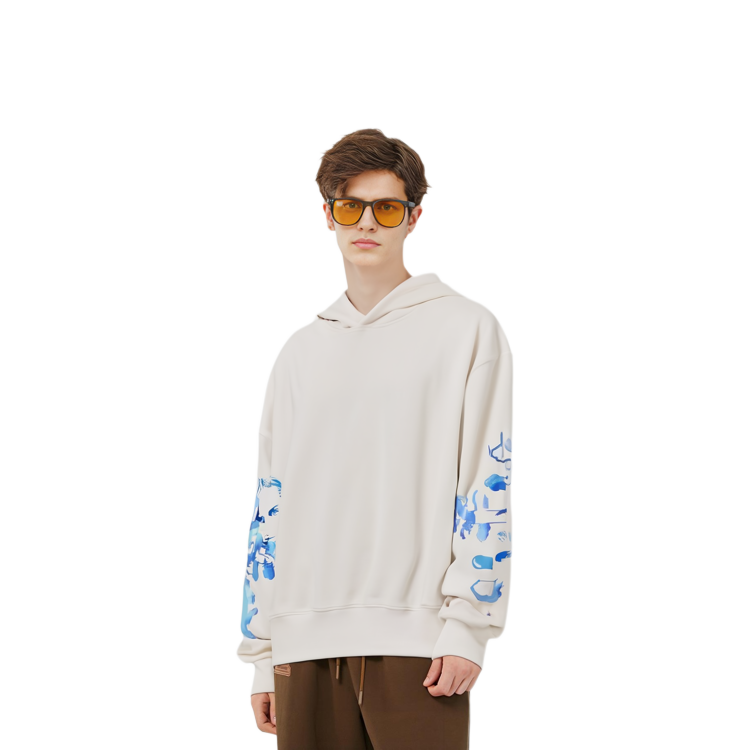 WE11DONE Floral Print Hoodie Pullover White - . WD-TH3-23-887-U-WH 圖 3