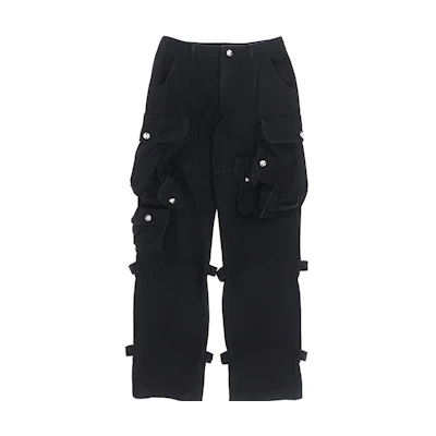 WE11DONE FW21 Loose Fit Black Denim Cargo Pants WD-DP3-21-303-M-BK