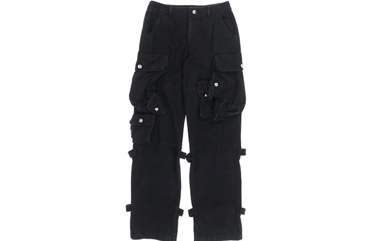 WE11DONE FW21  Loose Fit Black Denim Cargo Pants WD-DP3-21-303-M-BK 圖 2