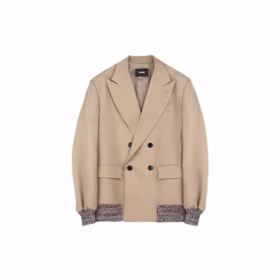 WE11DONE FW21 Loose Fit Blazer with Split Hem Design. WD-JK0-21-015-M-BE