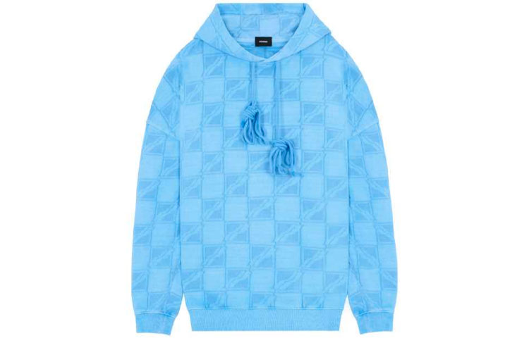 WE11DONE FW21 All-Over Print Pullover Unisex Sweatshirt Blue WD-TH3-21-581-U-SK