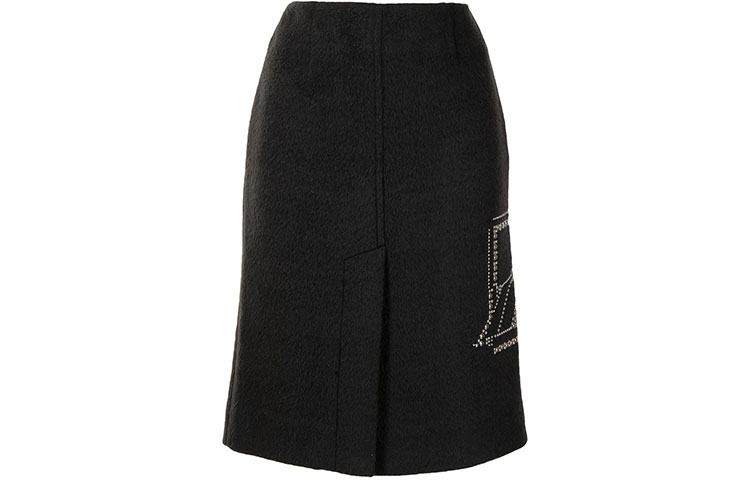 Order 웰던 FW21 블랙 장식 미디 스커트 WD-F13-21-261-W-BKBLACK