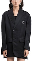 WE11DONE FW21 Black Sequin Logo Oversized Blazer Unisex. WD-JK1-21-045-U-BK WE11DONE FW21 Black Sequin Logo Oversized Blazer Unisex. WD-JK1-21-045-U-BK
