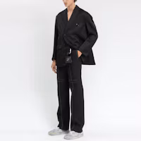 Purchase WE11DONE FW21 黑色亮片標誌寬鬆西裝外套 男女適穿。 WD-JK1-21-045-U-BK