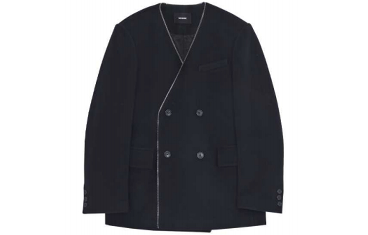 WE11DONE FW21 Double-Breasted Casual Blazer Jacket Black WD-JK3-21-099-M-BK
