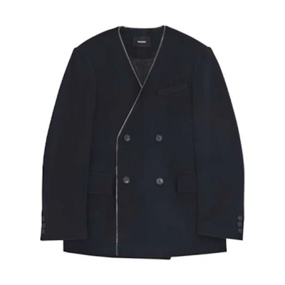 WE11DONE FW21 Double-Breasted Casual Blazer Jacket Black WD-JK3-21-099-M-BK