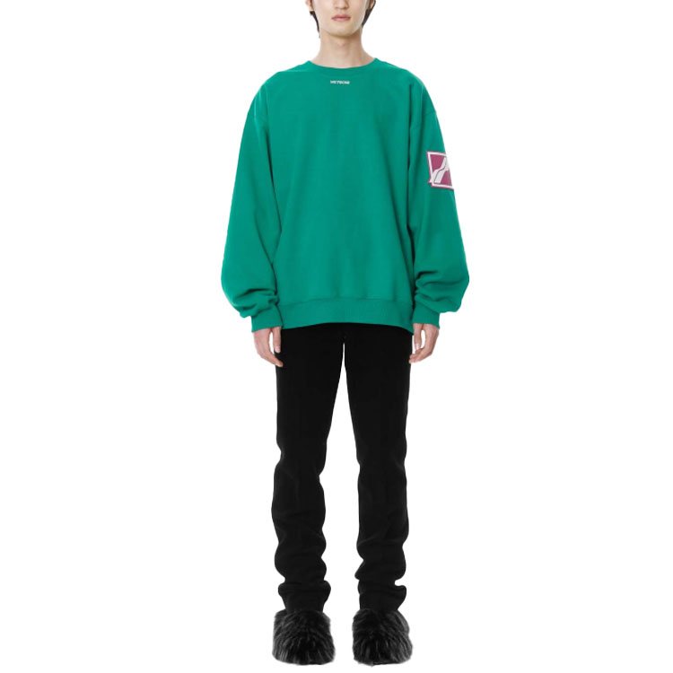 Lookbook WE11DONE FW21绿色标识贴男女同款长袖卫衣 WD-TS3-21-526-U-GR