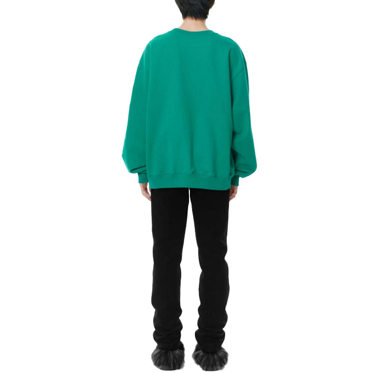 Shop WE11DONE FW21绿色标识贴男女同款长袖卫衣 WD-TS3-21-526-U-GR