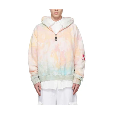 WE11DONE FW21 Half-Zip Pink Logo Hoodie Sweatshirt Unisex. WD-TH3-21-589-U-PK