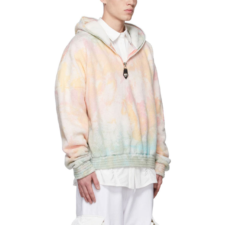 Lookbook WE11DONE FW21 Half-Zip Pink Logo Hoodie Sweatshirt Unisex. WD-TH3-21-589-U-PK