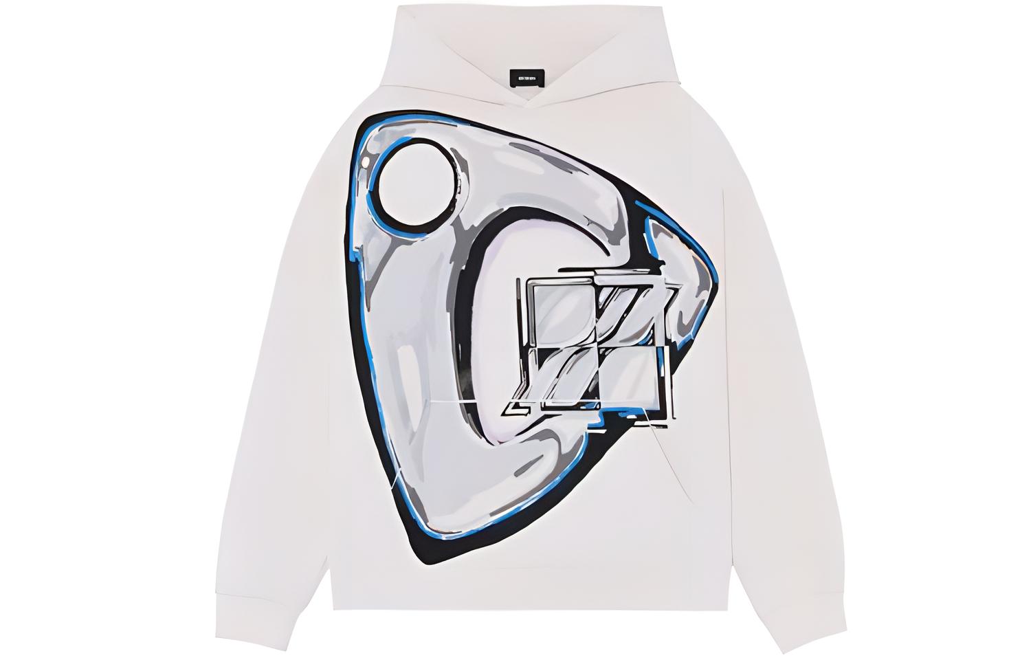 WE11DONE FW21 Ivory Print Pullover Hoodie Unisex WD-TH3-21-551-U-IV