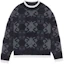 Order WE11DONE FW21 Sweater Rajut Corak Jacquard Uniseks Hitam Kelabu. WD-KO3-21-609-U-GY