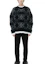 Lookbook WE11DONE FW21 Sweater Rajut Corak Jacquard Uniseks Hitam Kelabu. WD-KO3-21-609-U-GY