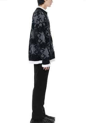 WE11DONE FW21 Sweater Rajut Corak Jacquard Uniseks Hitam Kelabu. WD-KO3-21-609-U-GY Purchase WE11DONE FW21 Sweater Rajut Corak Jacquard Uniseks Hitam Kelabu. WD-KO3-21-609-U-GY