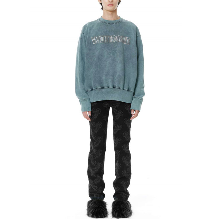 WE11DONE FW21 Large Logo Mint Green Unisex Long Sleeve Sweatshirt. WD-TS3-21-591-U-MT 圖 3