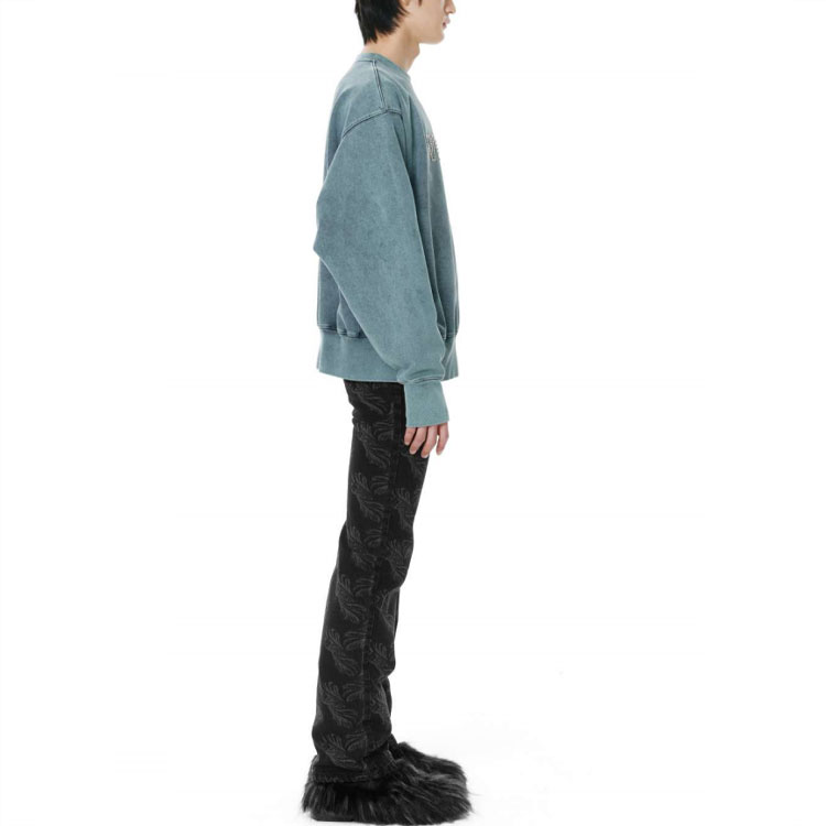 WE11DONE FW21 Large Logo Mint Green Unisex Long Sleeve Sweatshirt. WD-TS3-21-591-U-MT 圖 5