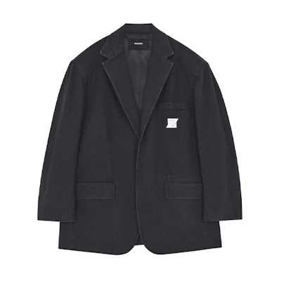 WE11DONE FW21 Logo Black Denim Blazer Jacket Unisex. WD-DJ3-21-342-U-BK