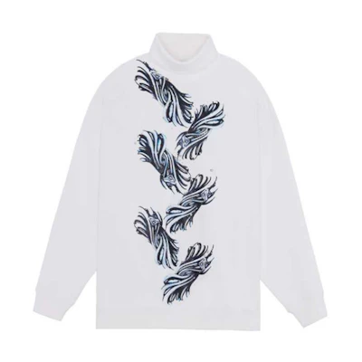 WE11DONE FW21 Logo Print Long Sleeve Sweatshirt Unisex White WD-TS3-21-557-U-WH
