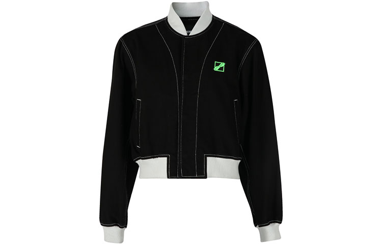 WE11DONE FW21 Logo Printed Cropped Jacket Unisex Black WD-DJ1-21-318-U-BK