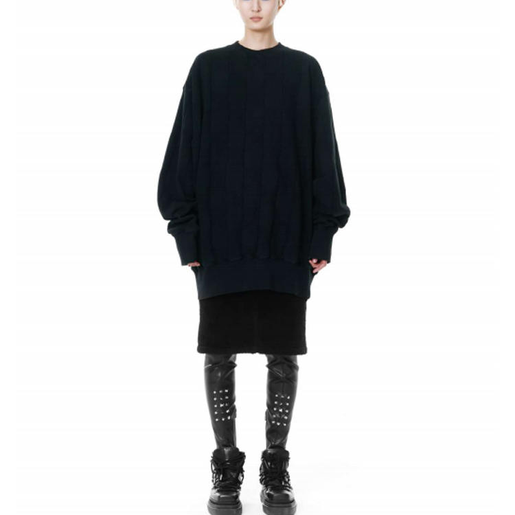 Lookbook WE11DONE FW21 寬鬆版型圓領套頭毛衣 黑色 男女適穿 WD-TS3-21-580-U-BK