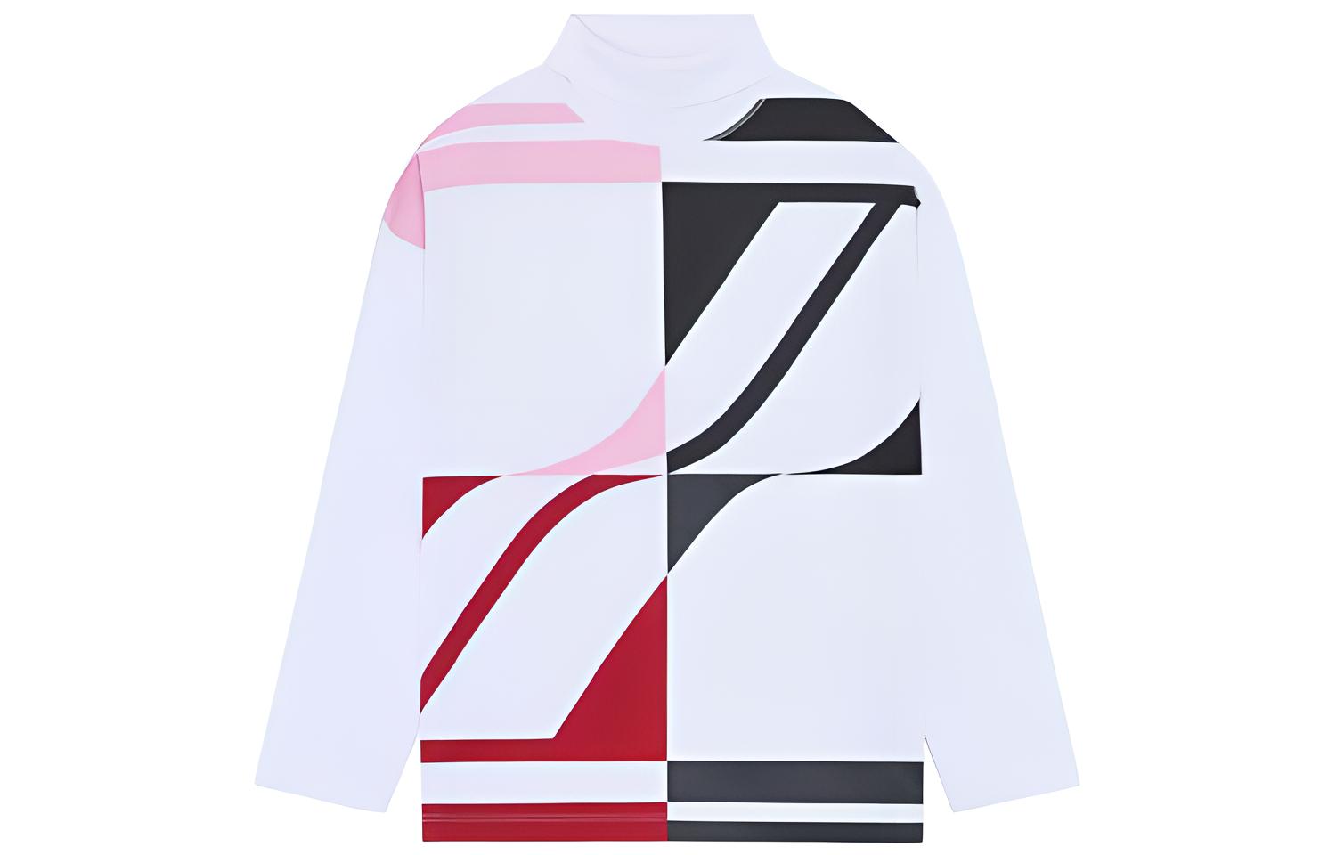 WE11DONE FW21 Oversized Logo High-Neck Pullover Sweatshirt Unisex White WD-TT3-21-558-U-WH