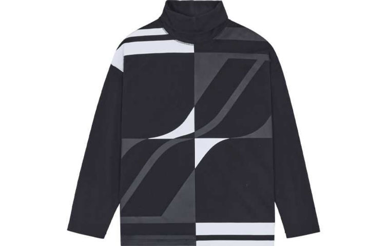 WE11DONE FW21 Oversized Logo Turtleneck Sweatshirt Unisex Black WD-TT3-21-558-U-BK