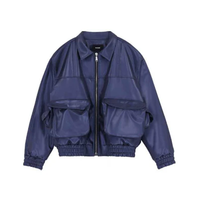WE11DONE FW21 Oversized Pocket Jacket Blue for Men WD-JK3-21-072-M-BL