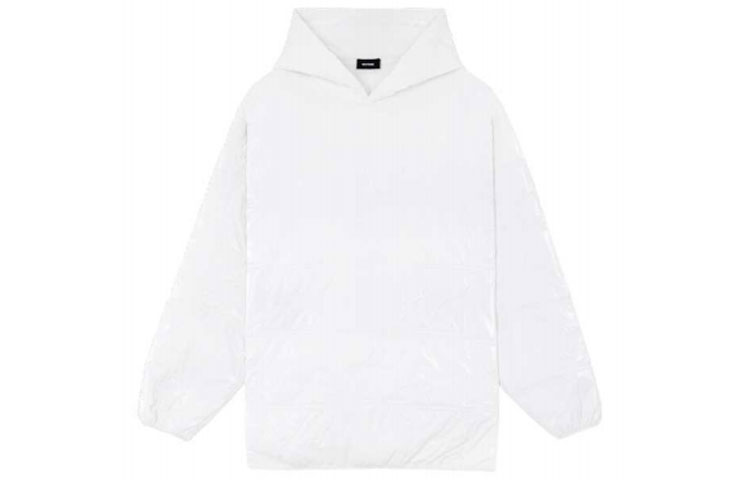 WE11DONE FW21 Oversized Quilted Loose Hoodie Unisex White WD-JP3-21-194-U-WH