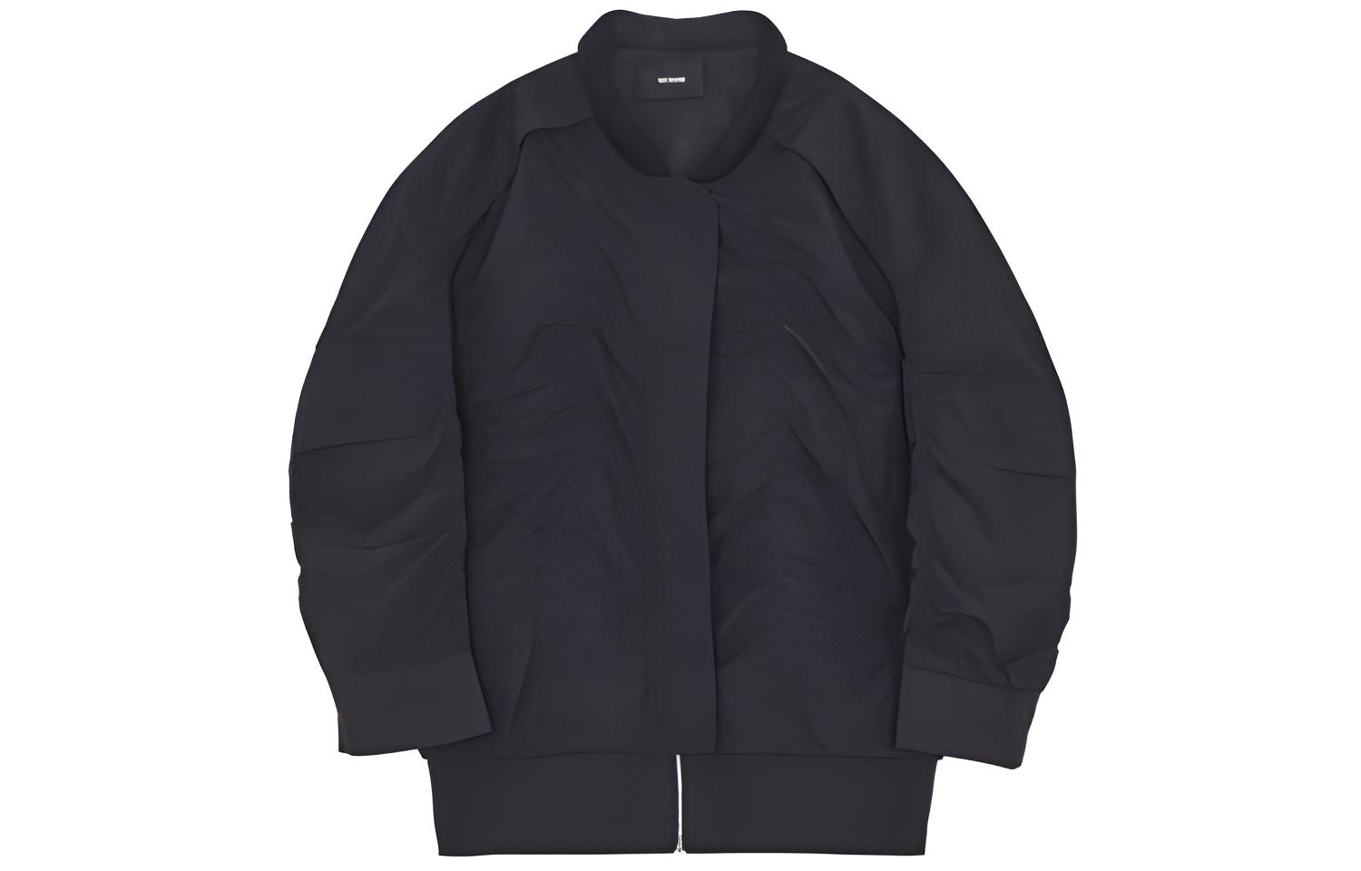 WE11DONE FW21 Oversized Solid Color Bomber Jacket Unisex Black WD-JP3-21-025-U-BK