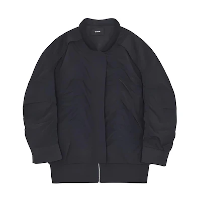 WE11DONE FW21 Oversized Solid Color Bomber Jacket Unisex Black WD-JP3-21-025-U-BK