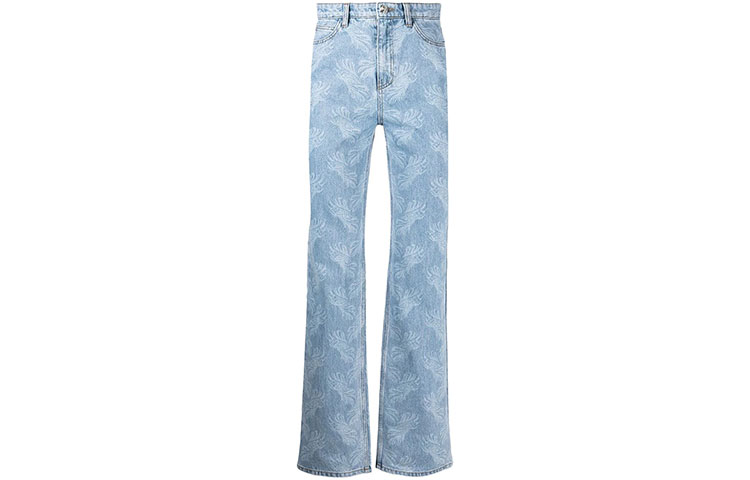 Order WE11DONE FW21 Paisley Print Denim Jeans Unisex Blue WD-DP3-21-345-W-BL