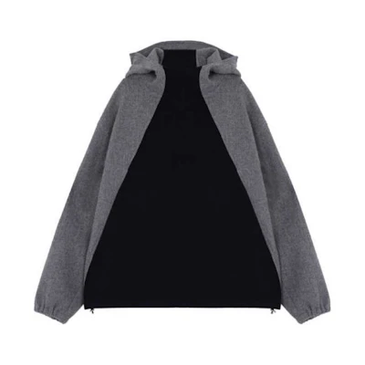 WE11DONE FW21 Patchwork Colorblock Hoodie Unisex Black WD-JP3-21-090-U-MX