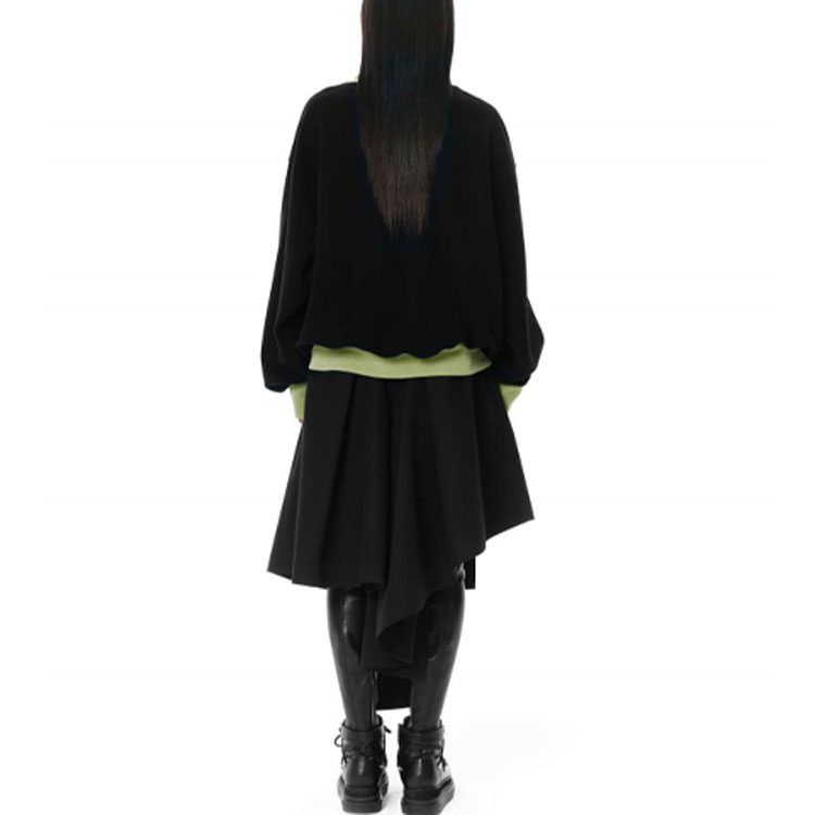 WE11DONE FW21 Patchwork Turtleneck Sweatshirt Unisex Black WD-TT3-21-585-U-BK 圖 4