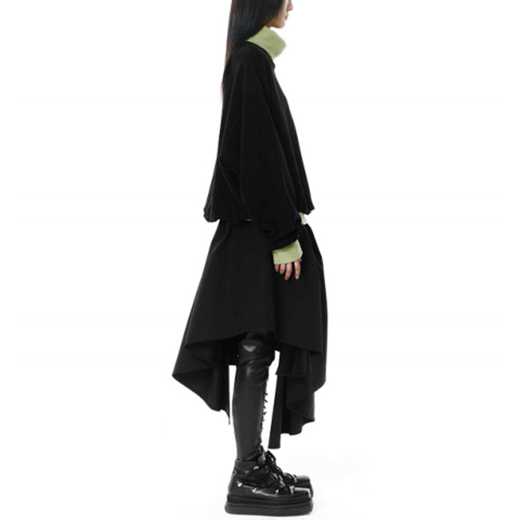 WE11DONE FW21 Patchwork Turtleneck Sweatshirt Unisex Black WD-TT3-21-585-U-BK 圖 5
