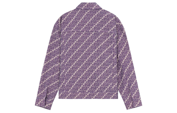 WE11DONE FW21 Purple Denim Jacket with All-Over Square Logo Unisex WD-DJ3-21-337-U-PP 圖 3