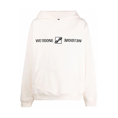 WE11DONE FW21 Solid Color Logo Mirror Pullover Sweatshirt Unisex White. WD-TH3-21-564-U-IV