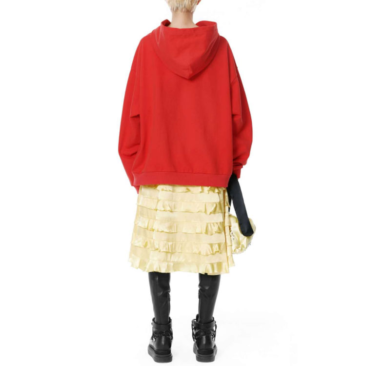 WE11DONE FW21 Solid Color Logo Reverse Mirror Pullover Unisex Sweatshirt Red WD-TH3-21-564-U-RD 圖 4