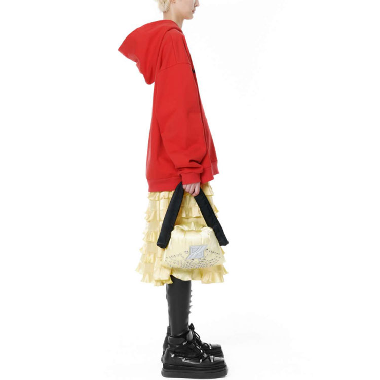 WE11DONE FW21 Solid Color Logo Reverse Mirror Pullover Unisex Sweatshirt Red WD-TH3-21-564-U-RD 圖 5