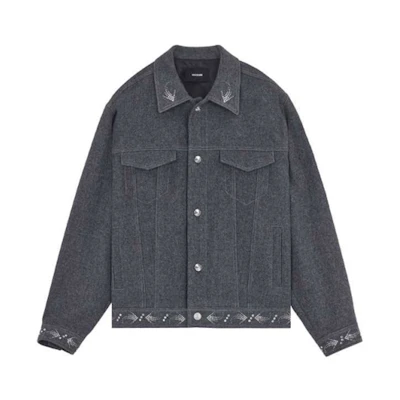 WE11DONE FW21 Solid Gray Casual Single-Breasted Jacket Unisex WD-JK3-21-089-U-GY