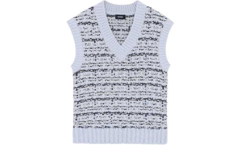 WE11DONE FW21 Tweed Knit Vest Unisex Blue WD-KV3-21-638-U-SK