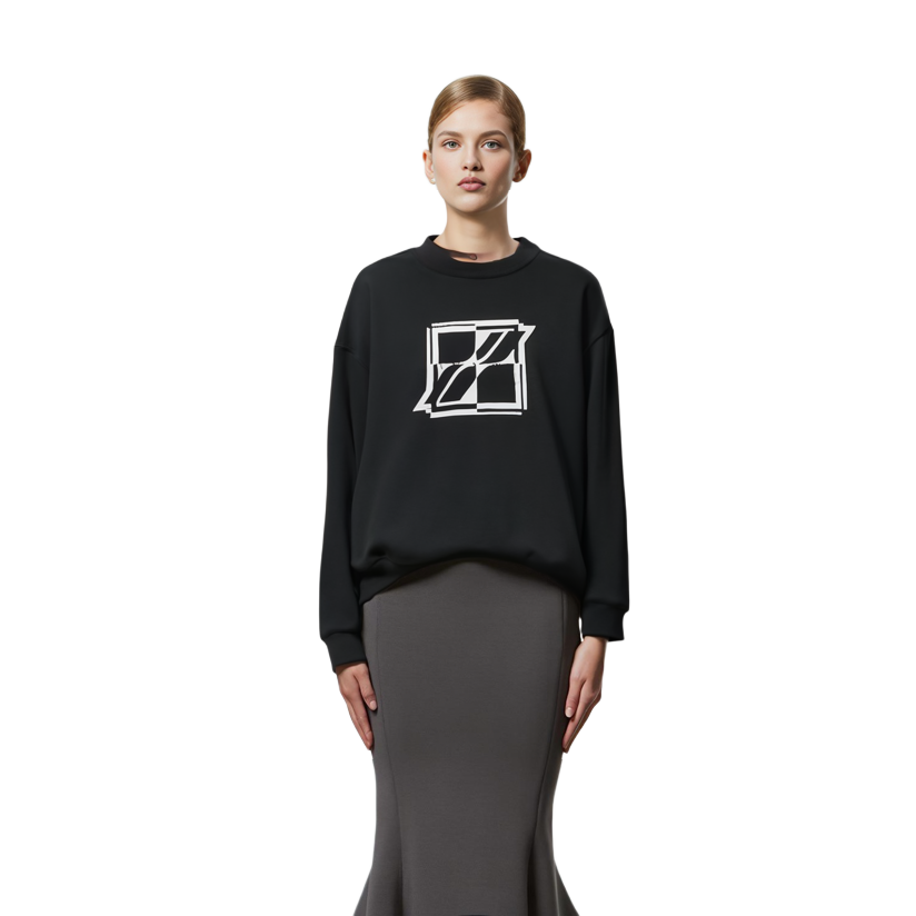 Cheap WE11DONE 2021秋冬男女同款黑色印花标志套头卫衣 WD-TS3-21-555-U-BK