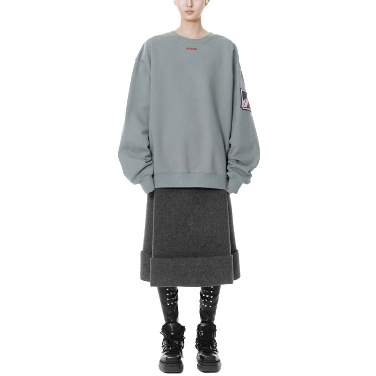 WE11DONE FW21 Unisex Logo Patch Long Sleeve Sweatshirt Gray Green WD-TS3-21-526-U-KK 圖 3