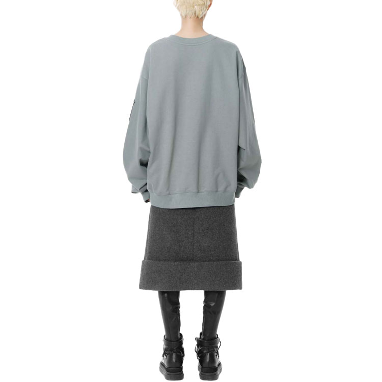 WE11DONE FW21 Unisex Logo Patch Long Sleeve Sweatshirt Gray Green WD-TS3-21-526-U-KK 圖 4